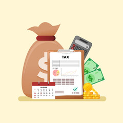 tax day illustration vector relevant for greeting payday