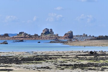 Beautiful seascape at Plougrescant in Brittany. France