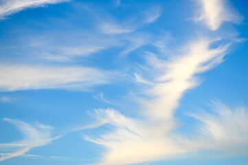 White summer clouds with blue sky