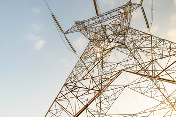 Electric energy transmission by high voltage power lines.