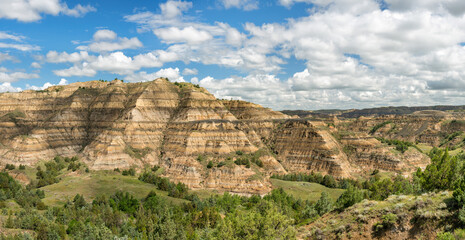 Along the Caprock Coulee Nature Trail in the Theodore Roosevelt National Park - North Unit on the Little Missouri River - North Dakota Badlands - obrazy, fototapety, plakaty