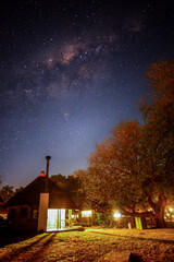Starry night sky above Skukuza rest camp, Kruger National Park, South Africa