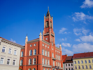 Rathaus von Kamenz im Frühling