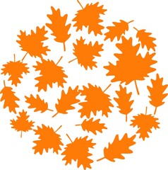 Print Hand-drawing silhouette background collection. Vector Autumn pattern background.