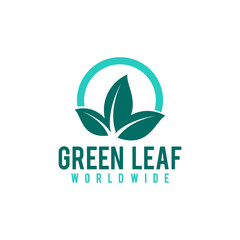 Fototapeta premium Natural Green leaf ecology nature element vector,Green ecology logo vector icon illustration, Abstract Green Leaf Logo design vector template.
