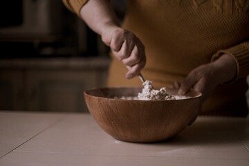 person preparing dough