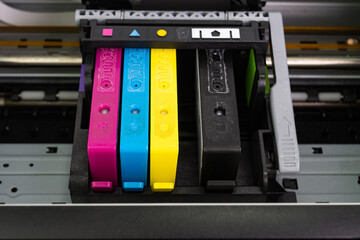 An ink cartridge or inkjet cartridge is a component of an inkjet printer that contains the ink four color