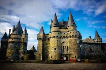 Fototapeta na wymiar Vitré is a beautiful tourist destination in Brittany, France, with its famous castle