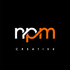 NPM Letter Initial Logo Design Template Vector Illustration - obrazy, fototapety, plakaty