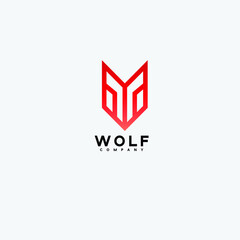 Abstract luxury wolf head vector monogram logo design template