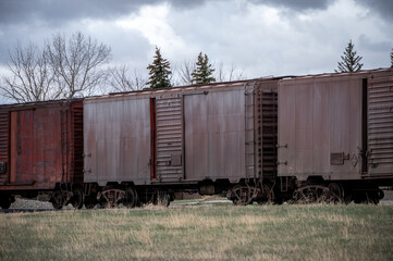 Obraz premium Abandoned box cars