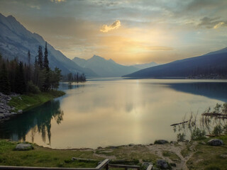 wonderful lake in the mountain outside the city