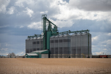 Blackie, Alberta - May 1, 2021: Cargill grain elevator in Blackie, Alberta. © Jeff Whyte
