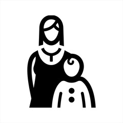 Mother and child icon, vector and glyph