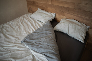 Bed sheets with pillows and blanket