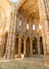 Fototapeta na wymiar Moreruela Abbey. Ruins of the 12th century Cistercian monastery of Santa María de Moreruela, in Granja de Moreruela, Zamora. Spain. Europe.