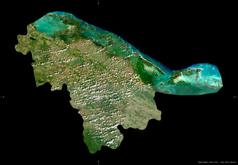 Obraz premium Villa Clara, Cuba - black solid. Sentinel-2 satellite