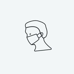 Face mask vector icon illustration sign