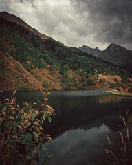 Russia, Caucasus, Dombay, mountain lake in the Gonachir gorge