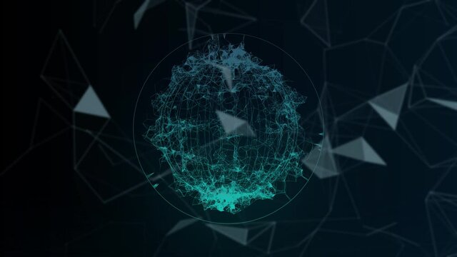 Background Concept. Earth globe with plexus , Made Of Digital Nodes And Connection Paths. Technology Network  Digital, Communication And Technology Network Background. Digital plexus