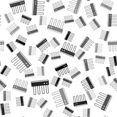 Black Router and wi-fi signal icon isolated seamless pattern on white background. Wireless ethernet modem router. Computer technology internet. Vector