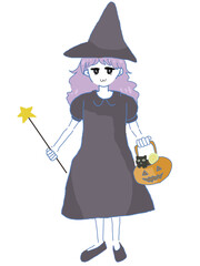 魔女のキャラクター②_デフォルメ_縦