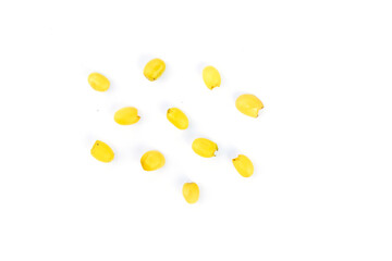 neem seed(azadirachta) fruits  is a fruit or herb has potential to treat diseases over white background