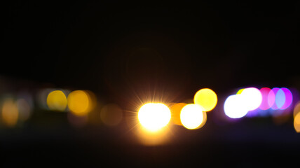 Colorful blur bokeh light at city night