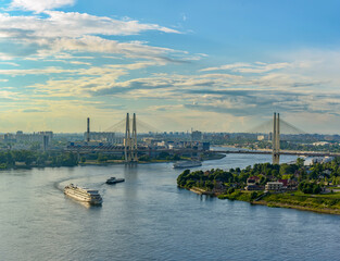 Steamers set off on a river cruise to Valaam from St. Petersburg.