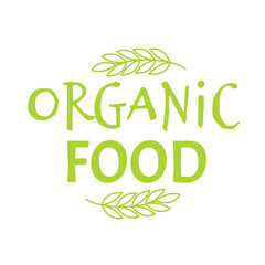 Fototapeta premium Organic food logo design. Template for eco, organic, bio theme
