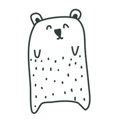 Cute nursery hand drawn little bear in scandinavian style. Childish print for nursery, kids apparel, poster, postcard. scandi style coloring book. drawing for coloring.