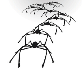 Black spiders group. vector illustration