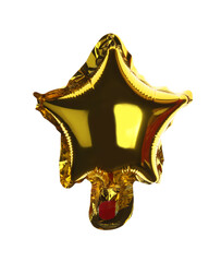 Balloon in shape of star on white background
