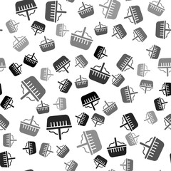 Black Basket icon isolated seamless pattern on white background. Happy Easter. Vector