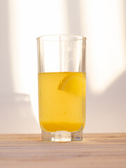 morning glass with appelsine juice summer, thirst