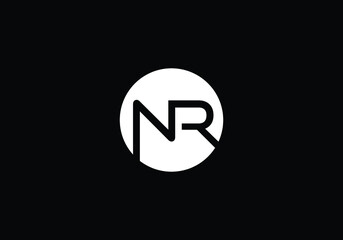 this is a creative  text NR logo icon