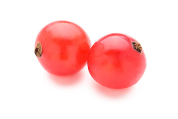 Red currants berries isolated on white background