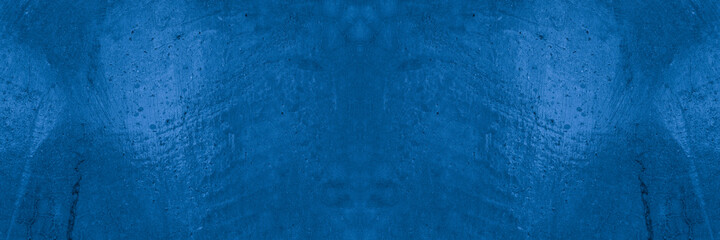 Obraz premium Old wall pattern texture cement blue dark abstract blue color design are light with black gradient background.