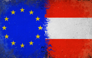 Austria, Republic of Austria and European Union, European Union Background - Watercolor Design