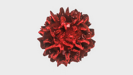Fototapeta premium burgundy deformed abstract sphere on a white background. 3d render illustration