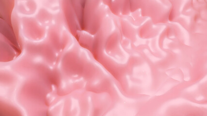 smooth wave surface of light pink color. 3d render illustration
