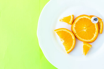  fish meal from orange slices