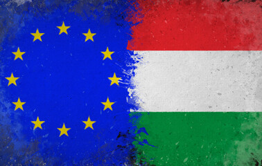 Hungary, Parliamentary Republic and European Union, European Union Background - Watercolor Design