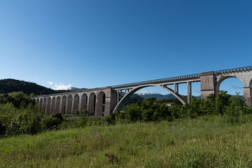Isernia, Molise, Italy. Santo Spirito railway bridge. View