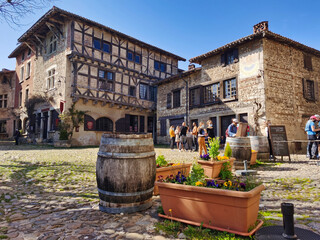 Medieval village of Perouges, center of France.
