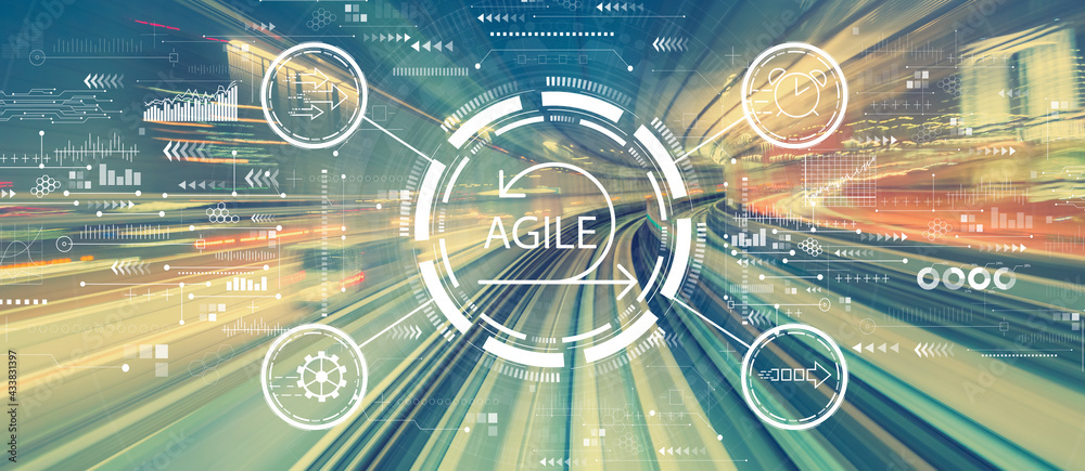 Poster agile concept with high speed motion blur
