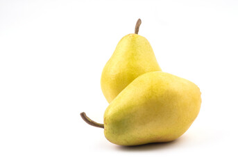 Ripe pear fruits isolated on white background