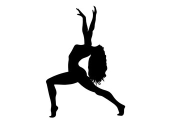 Inspired dancer girl silhouette