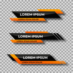 Modern geometric lower third banner template design. Colorful lower thirds set template vector. Vector illustration