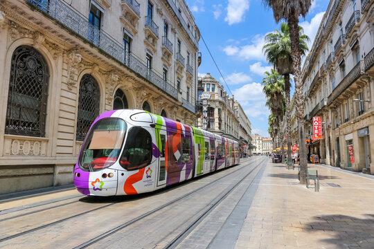 Tram Tramway de Montpellier public transport transit transportation in France